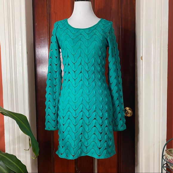 Free People Dresses & Skirts - Free People Wild Thing green long sleeve dress